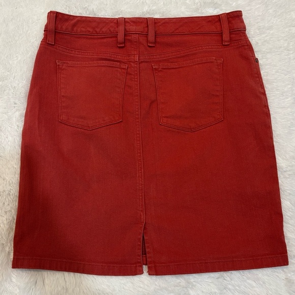 LL Bean Rustic Red Colored Denim Skirt Women’s Size 6 Fishermancore Boating - Picture 2 of 5